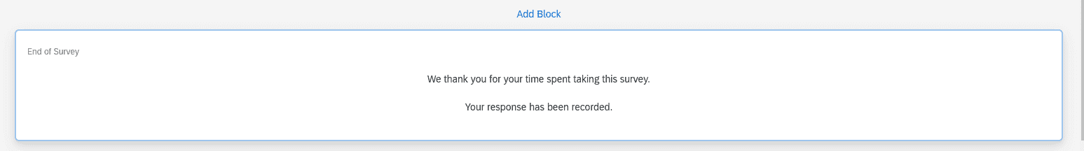 End of Survey
