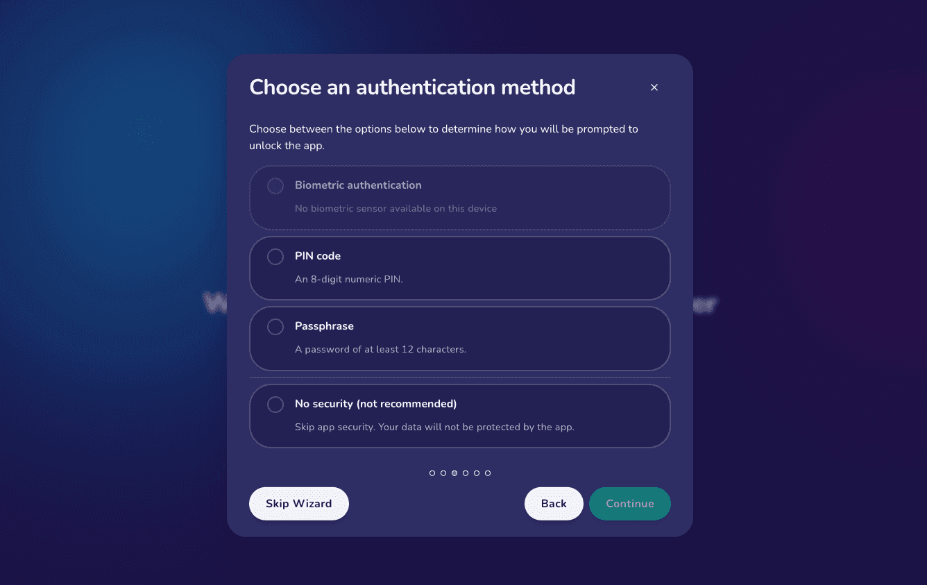 Choosing an authentication method