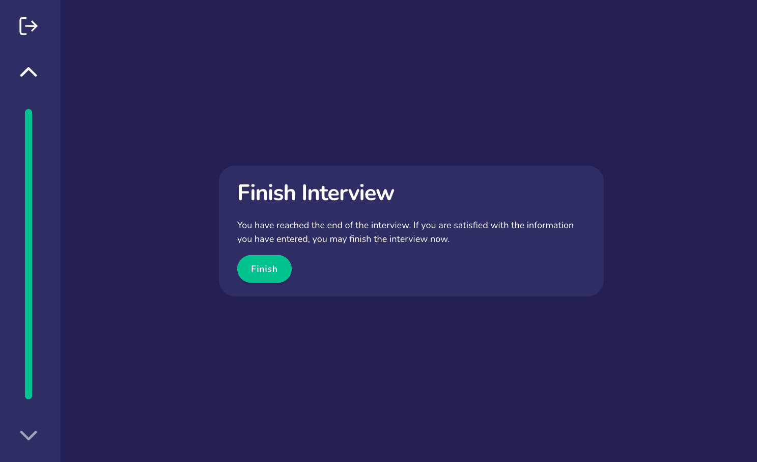 The finish screen