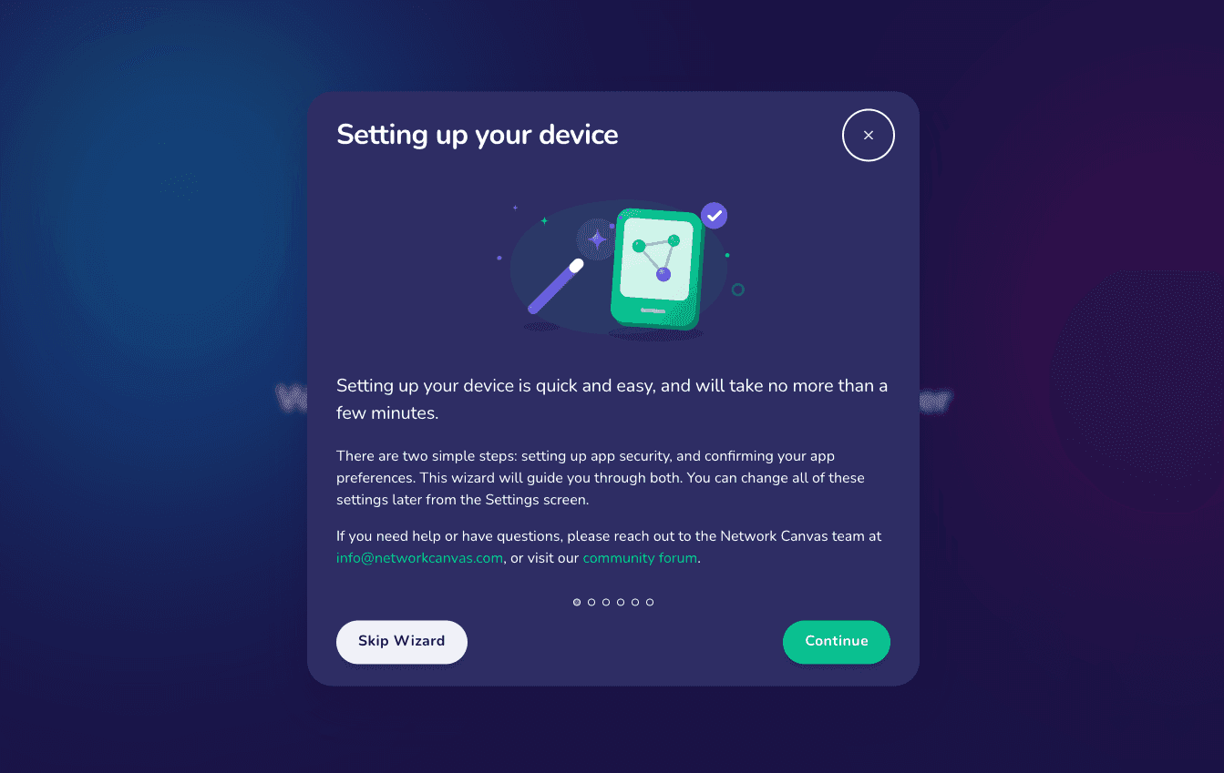 The setup wizard introduction